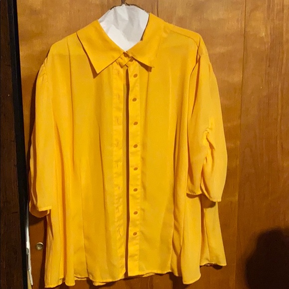 Orange Button Up Top - Picture 1 of 2